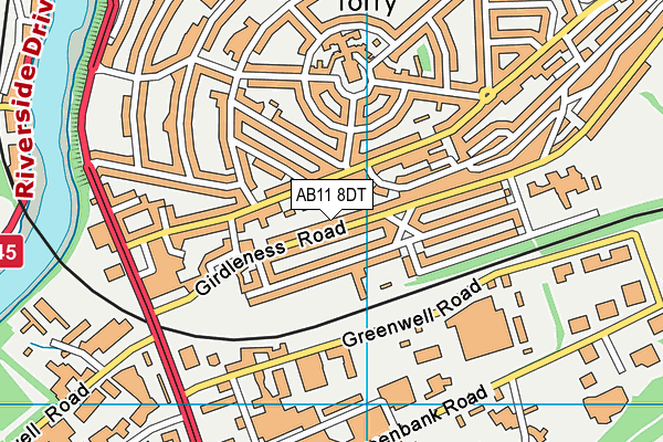 AB11 8DT map - OS VectorMap District (Ordnance Survey) AB11 8DT map - OS VectorMap District (Ordnance Survey)