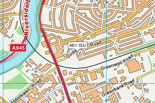 AB11 8DU map - OS VectorMap District (Ordnance Survey) AB11 8DU map - OS VectorMap District (Ordnance Survey)