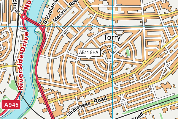 AB11 8HA map - OS VectorMap District (Ordnance Survey) AB11 8HA map - OS VectorMap District (Ordnance Survey)
