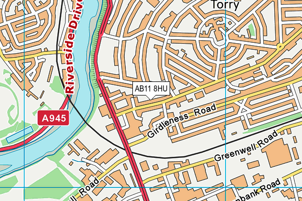 AB11 8HU map - OS VectorMap District (Ordnance Survey) AB11 8HU map - OS VectorMap District (Ordnance Survey)