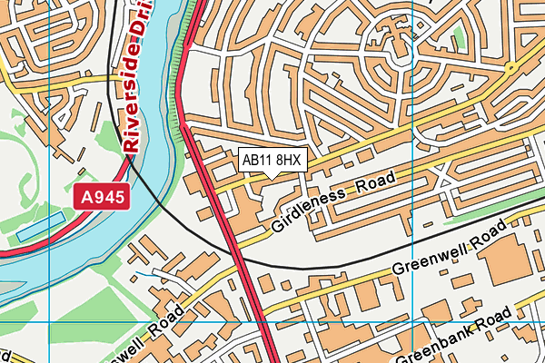 AB11 8HX map - OS VectorMap District (Ordnance Survey) AB11 8HX map - OS VectorMap District (Ordnance Survey)
