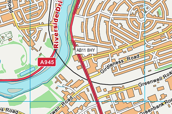AB11 8HY map - OS VectorMap District (Ordnance Survey) AB11 8HY map - OS VectorMap District (Ordnance Survey)