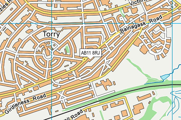 AB11 8RJ map - OS VectorMap District (Ordnance Survey) AB11 8RJ map - OS VectorMap District (Ordnance Survey)