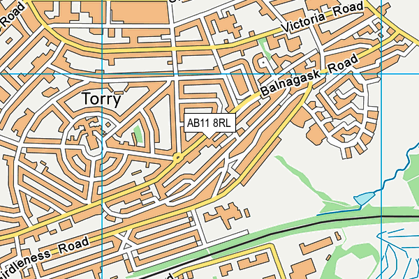 AB11 8RL map - OS VectorMap District (Ordnance Survey) AB11 8RL map - OS VectorMap District (Ordnance Survey)
