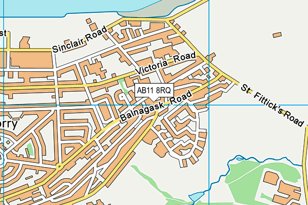AB11 8RQ map - OS VectorMap District (Ordnance Survey) AB11 8RQ map - OS VectorMap District (Ordnance Survey)