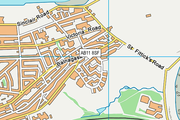 AB11 8SF map - OS VectorMap District (Ordnance Survey) AB11 8SF map - OS VectorMap District (Ordnance Survey)