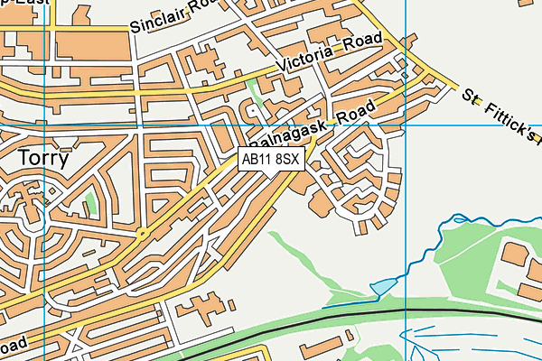 AB11 8SX map - OS VectorMap District (Ordnance Survey) AB11 8SX map - OS VectorMap District (Ordnance Survey)