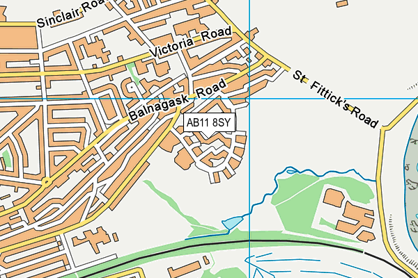 AB11 8SY map - OS VectorMap District (Ordnance Survey) AB11 8SY map - OS VectorMap District (Ordnance Survey)
