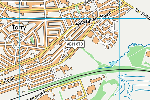 AB11 8TD map - OS VectorMap District (Ordnance Survey) AB11 8TD map - OS VectorMap District (Ordnance Survey)