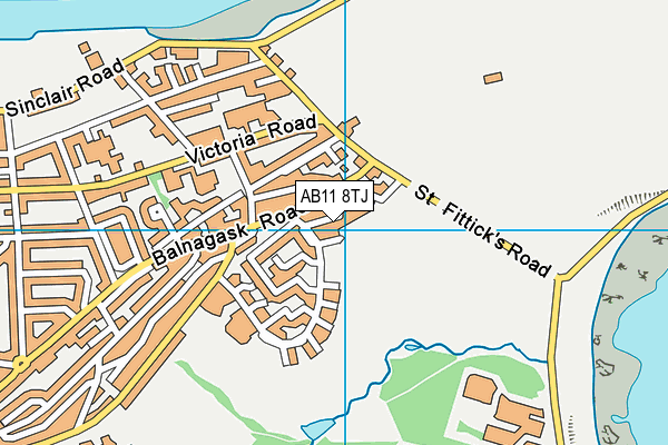 AB11 8TJ map - OS VectorMap District (Ordnance Survey) AB11 8TJ map - OS VectorMap District (Ordnance Survey)