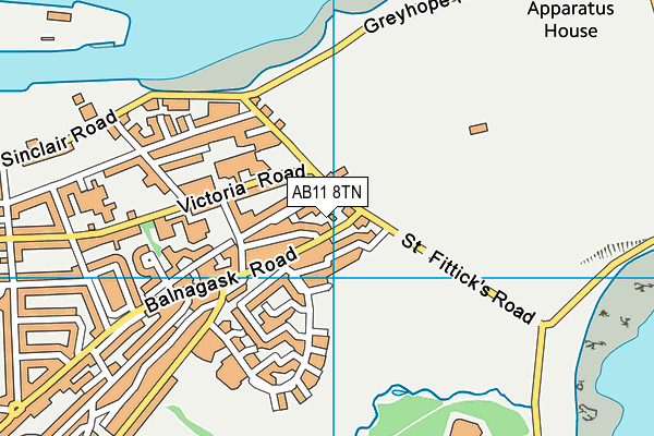 AB11 8TN map - OS VectorMap District (Ordnance Survey) AB11 8TN map - OS VectorMap District (Ordnance Survey)