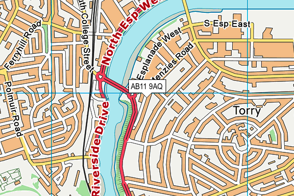 AB11 9AQ map - OS VectorMap District (Ordnance Survey) AB11 9AQ map - OS VectorMap District (Ordnance Survey)