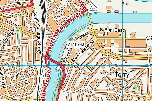 AB11 9HJ map - OS VectorMap District (Ordnance Survey) AB11 9HJ map - OS VectorMap District (Ordnance Survey)