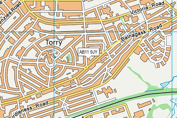 AB11 9JY map - OS VectorMap District (Ordnance Survey) AB11 9JY map - OS VectorMap District (Ordnance Survey)