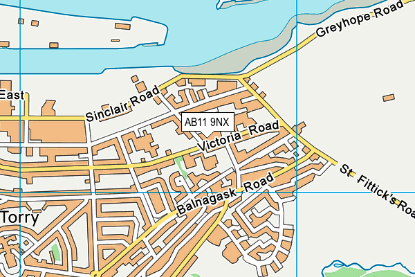 AB11 9NX map - OS VectorMap District (Ordnance Survey) AB11 9NX map - OS VectorMap District (Ordnance Survey)