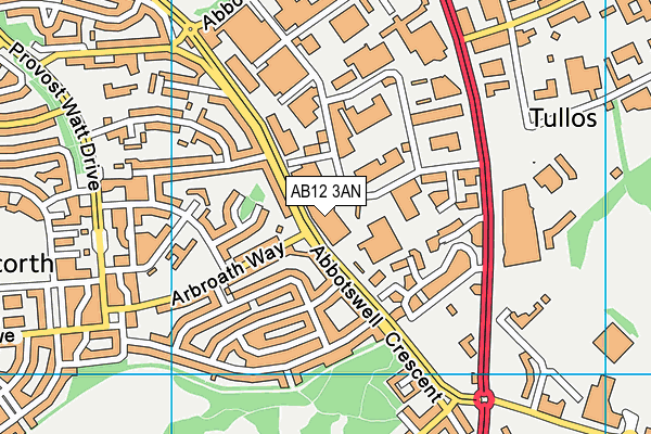 AB12 3AN map - OS VectorMap District (Ordnance Survey) AB12 3AN map - OS VectorMap District (Ordnance Survey)