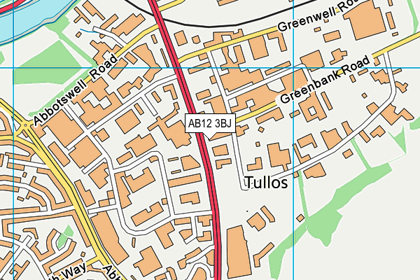 AB12 3BJ map - OS VectorMap District (Ordnance Survey) AB12 3BJ map - OS VectorMap District (Ordnance Survey)