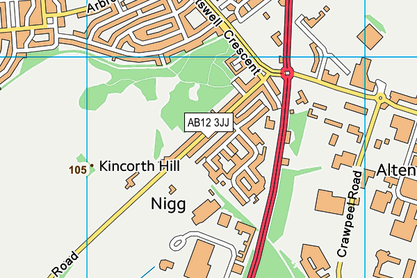 AB12 3JJ map - OS VectorMap District (Ordnance Survey) AB12 3JJ map - OS VectorMap District (Ordnance Survey)