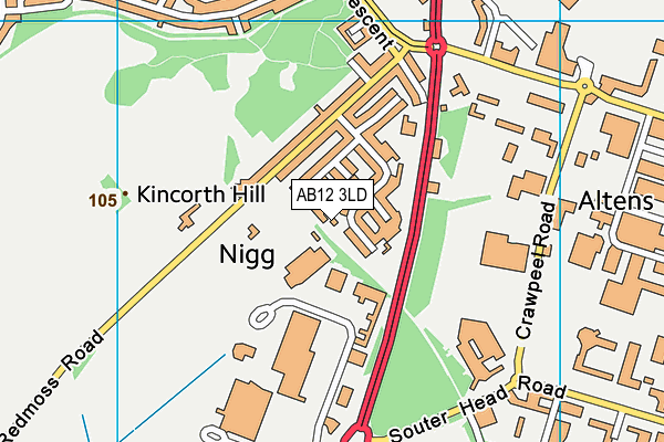 AB12 3LD map - OS VectorMap District (Ordnance Survey) AB12 3LD map - OS VectorMap District (Ordnance Survey)