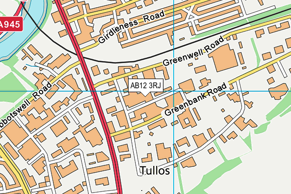 AB12 3RJ map - OS VectorMap District (Ordnance Survey) AB12 3RJ map - OS VectorMap District (Ordnance Survey)