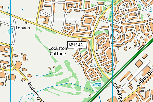 AB12 4AJ map - OS VectorMap District (Ordnance Survey)