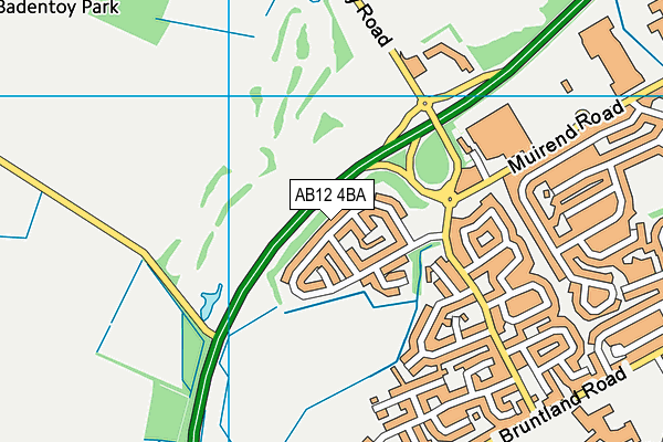 AB12 4BA map - OS VectorMap District (Ordnance Survey) AB12 4BA map - OS VectorMap District (Ordnance Survey)