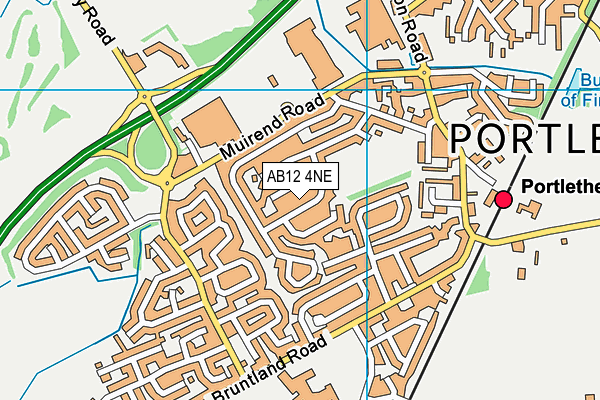 AB12 4NE map - OS VectorMap District (Ordnance Survey)
