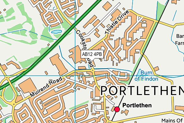 AB12 4PB map - OS VectorMap District (Ordnance Survey)