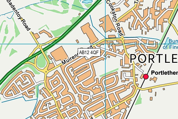 AB12 4QF map - OS VectorMap District (Ordnance Survey)