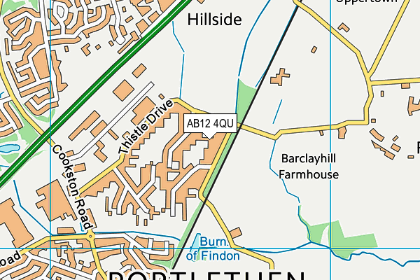 AB12 4QU map - OS VectorMap District (Ordnance Survey)