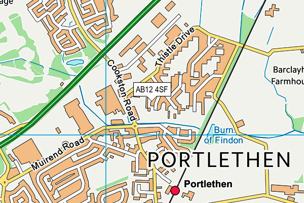 AB12 4SF map - OS VectorMap District (Ordnance Survey)