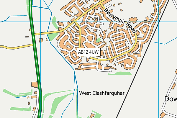 AB12 4UW map - OS VectorMap District (Ordnance Survey) AB12 4UW map - OS VectorMap District (Ordnance Survey)