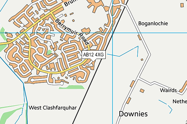 AB12 4XG map - OS VectorMap District (Ordnance Survey)