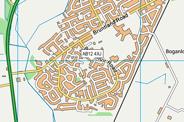 AB12 4XJ map - OS VectorMap District (Ordnance Survey) AB12 4XJ map - OS VectorMap District (Ordnance Survey)
