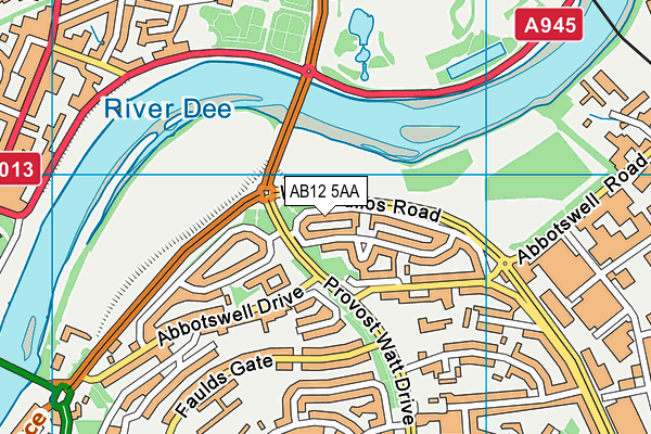AB12 5AA map - OS VectorMap District (Ordnance Survey) AB12 5AA map - OS VectorMap District (Ordnance Survey)