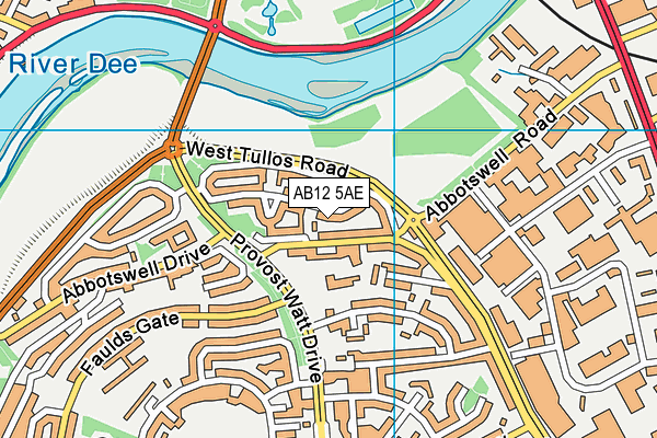 AB12 5AE map - OS VectorMap District (Ordnance Survey) AB12 5AE map - OS VectorMap District (Ordnance Survey)