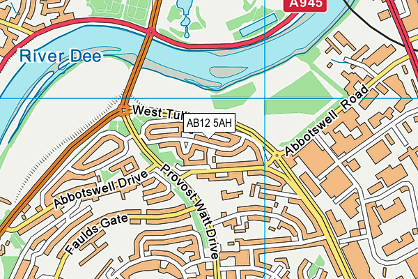 AB12 5AH map - OS VectorMap District (Ordnance Survey)