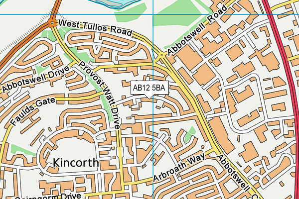 AB12 5BA map - OS VectorMap District (Ordnance Survey) AB12 5BA map - OS VectorMap District (Ordnance Survey)