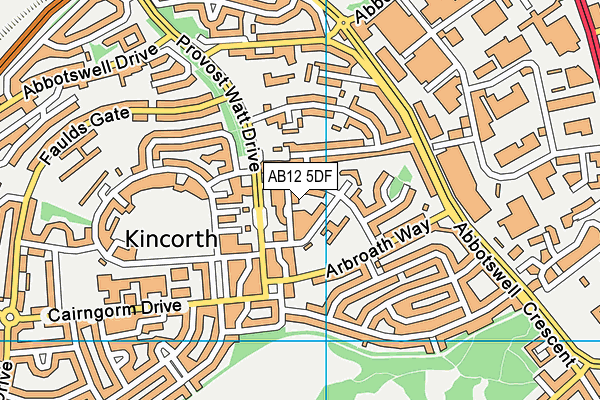 AB12 5DF map - OS VectorMap District (Ordnance Survey)