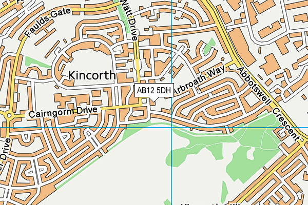 AB12 5DH map - OS VectorMap District (Ordnance Survey)