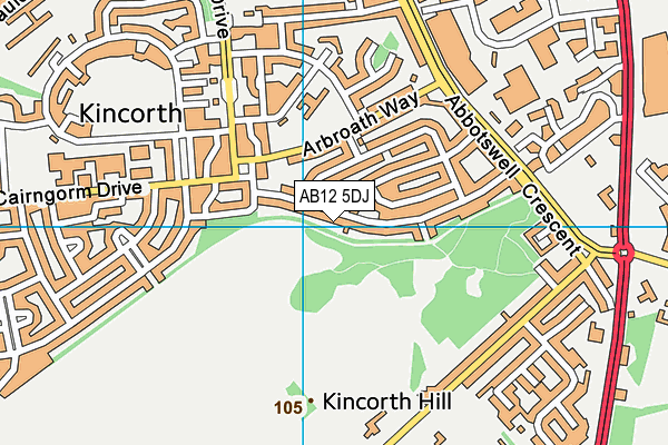 AB12 5DJ map - OS VectorMap District (Ordnance Survey) AB12 5DJ map - OS VectorMap District (Ordnance Survey)