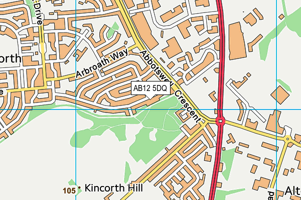 AB12 5DQ map - OS VectorMap District (Ordnance Survey) AB12 5DQ map - OS VectorMap District (Ordnance Survey)