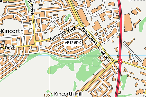 AB12 5DX map - OS VectorMap District (Ordnance Survey) AB12 5DX map - OS VectorMap District (Ordnance Survey)