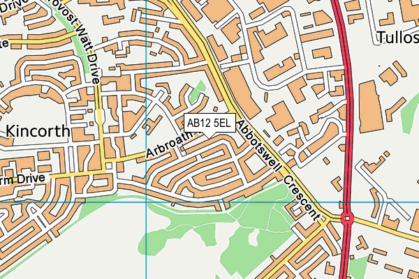 AB12 5EL map - OS VectorMap District (Ordnance Survey)