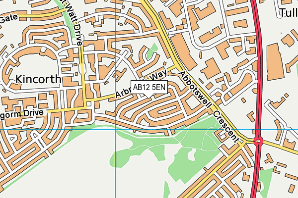AB12 5EN map - OS VectorMap District (Ordnance Survey) AB12 5EN map - OS VectorMap District (Ordnance Survey)