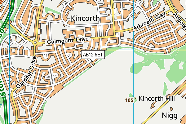 AB12 5ET map - OS VectorMap District (Ordnance Survey) AB12 5ET map - OS VectorMap District (Ordnance Survey)