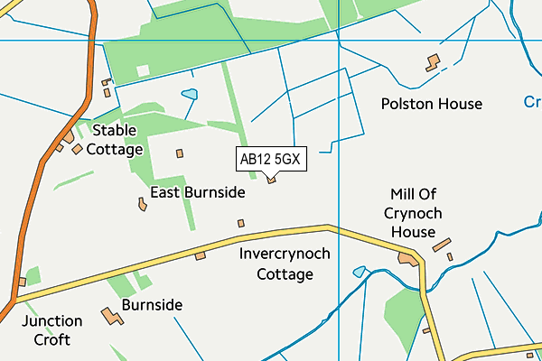 AB12 5GX map - OS VectorMap District (Ordnance Survey) AB12 5GX map - OS VectorMap District (Ordnance Survey)