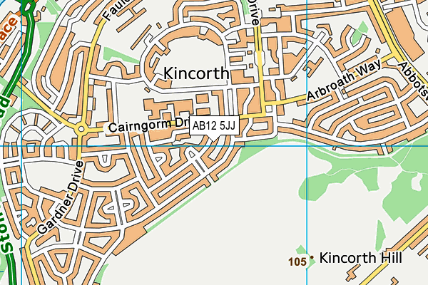 AB12 5JJ map - OS VectorMap District (Ordnance Survey) AB12 5JJ map - OS VectorMap District (Ordnance Survey)