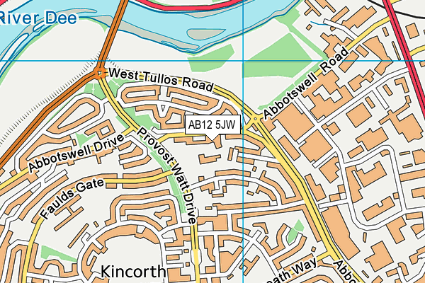 AB12 5JW map - OS VectorMap District (Ordnance Survey) AB12 5JW map - OS VectorMap District (Ordnance Survey)