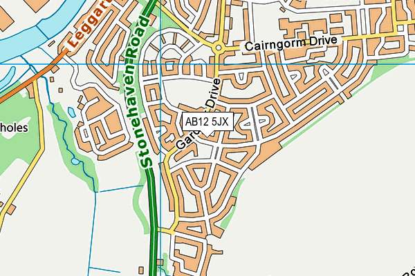 AB12 5JX map - OS VectorMap District (Ordnance Survey) AB12 5JX map - OS VectorMap District (Ordnance Survey)